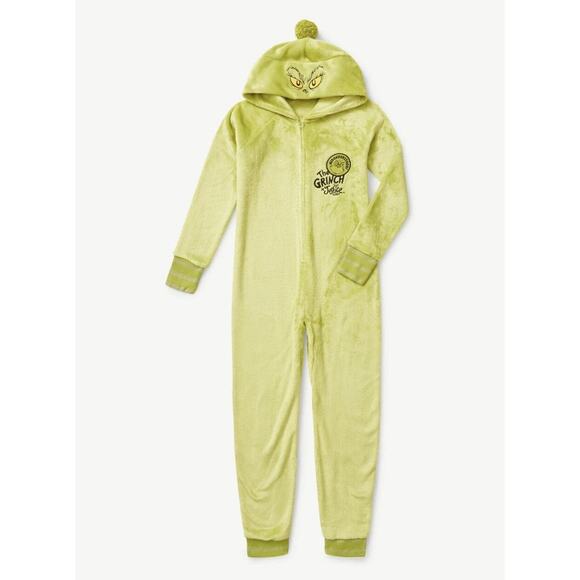 The Grinch x Justice One Piece Pajamas PJ Size 12-14 Girls Christmas Costume Kid - Picture 3 of 16